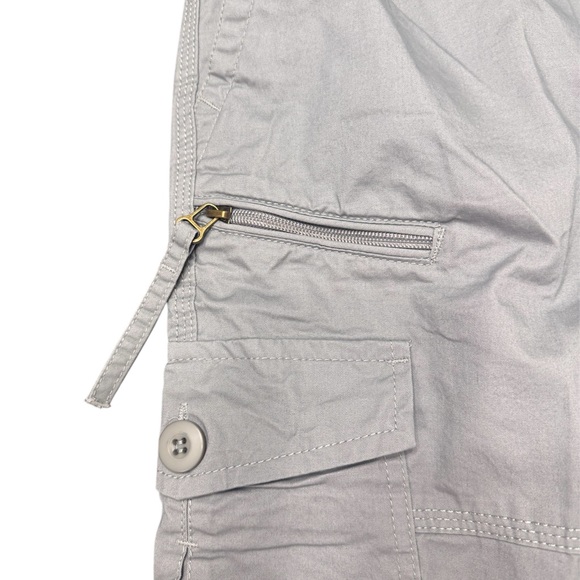 NWOT Men's Cargo Shorts casual twill elastic Light Grey Size 36 - Picture 5 of 9